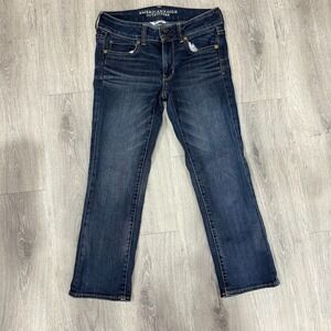 American Eagle Jeans Artist Crop Next Level Stretch Dark Wash Womens Size 4